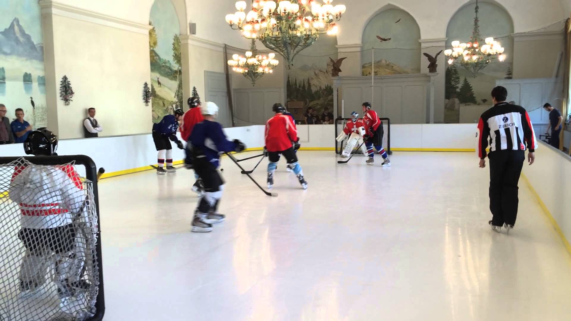 Synthetic ice rink ice hockey team traing