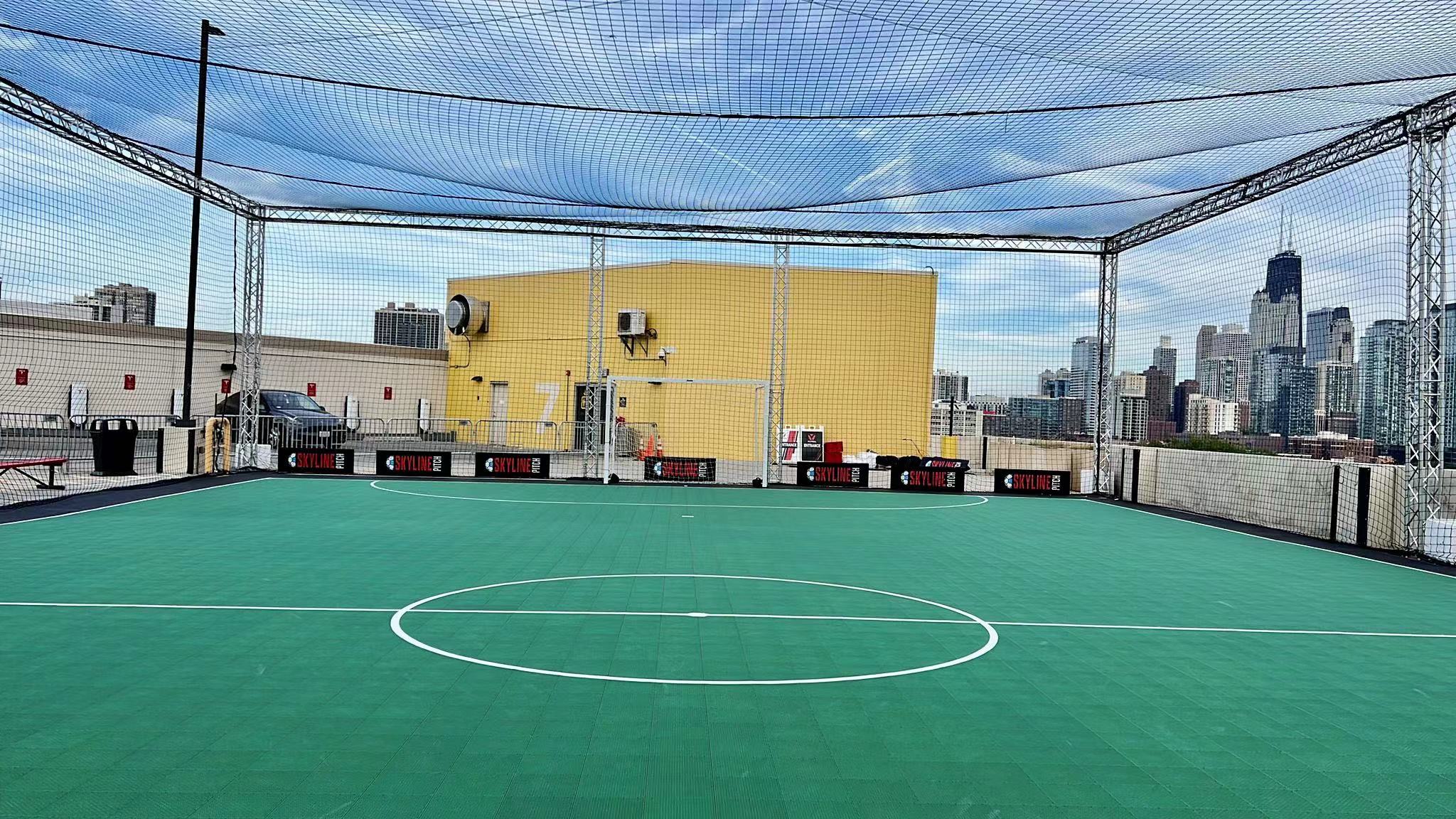diy green futsal court project by wanhesport