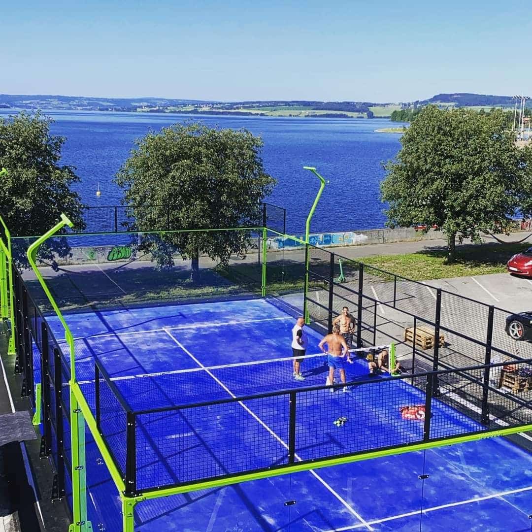 padel tennis court with sand